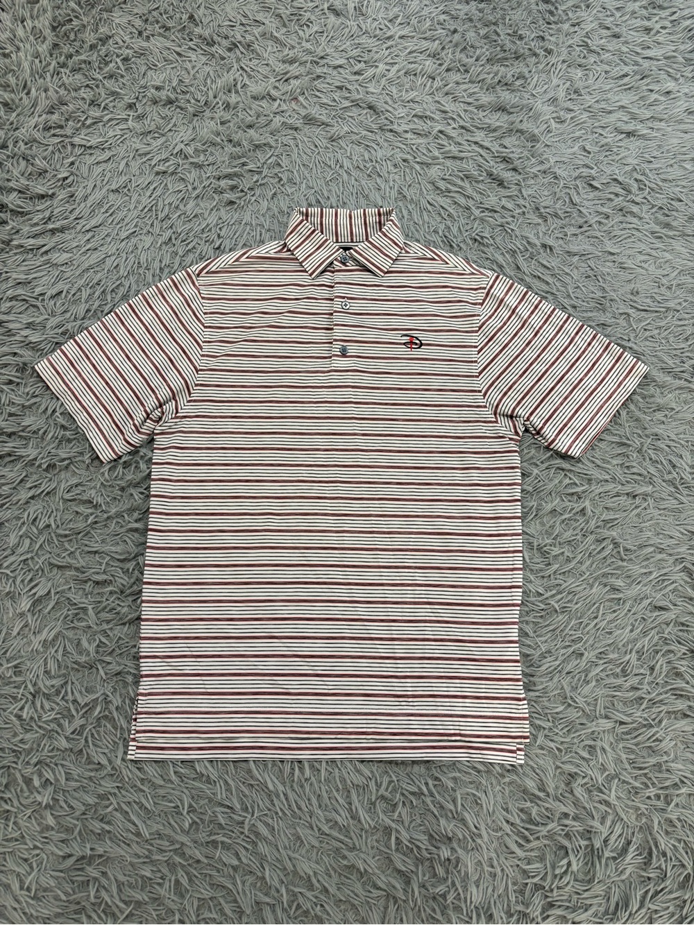 FootJoy Disney Golf Polo Shirt Men’s Small Red White Stripe Stretch Performance